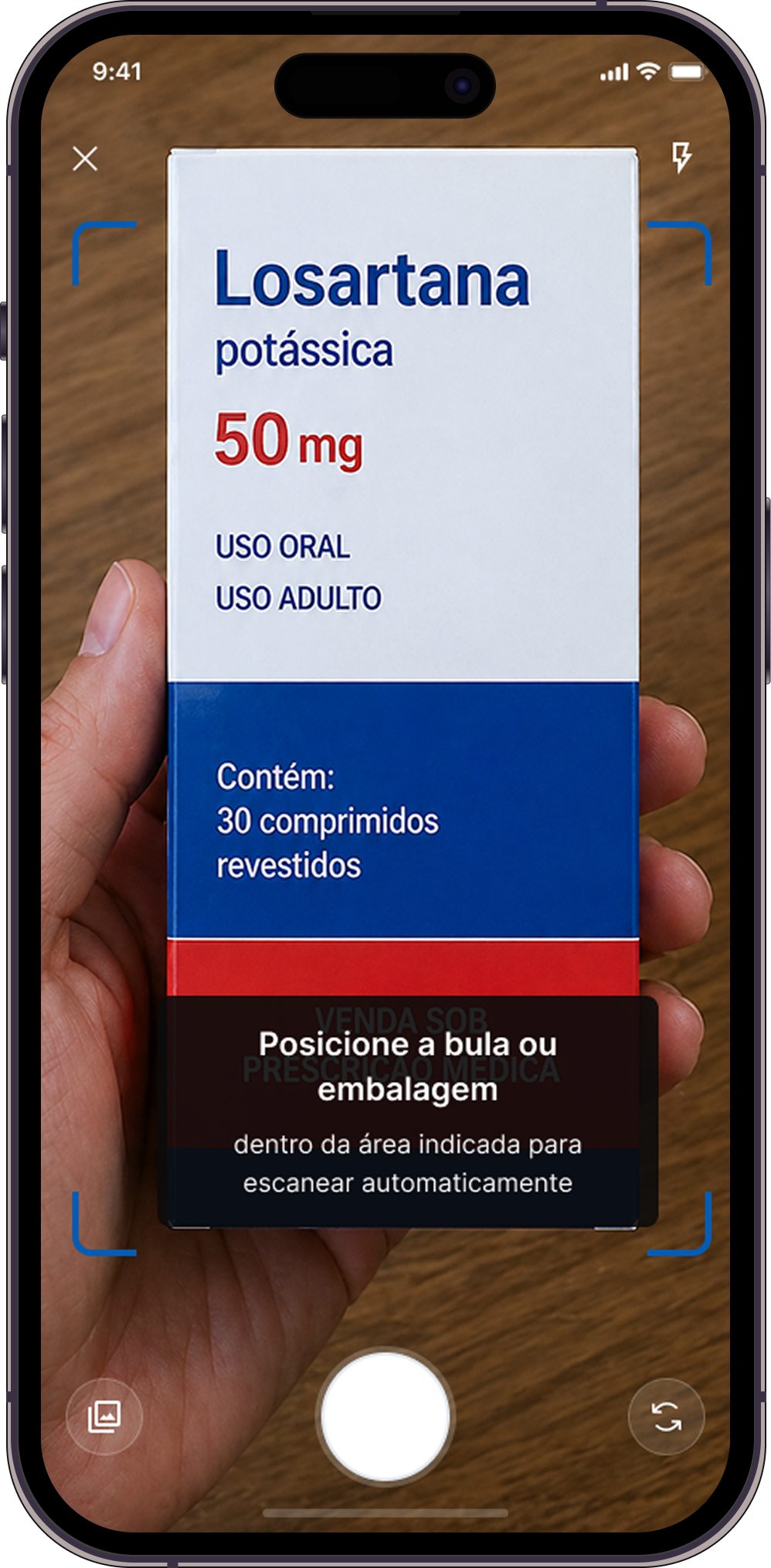Tela do app MedCare: Câmera